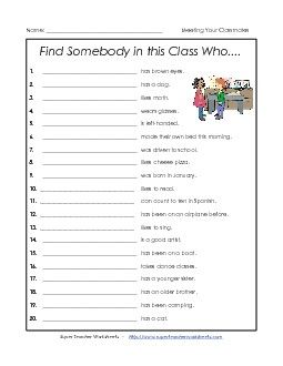 Printable Back-to-School Worksheets Who Are You Worksheet, Find Someone Who Worksheet, Find Someone Who Activity, Find A Friend Who Activity, Communication Worksheets, Find Someone Who Game, Ingles Kids, Student Worksheet, Back To School Worksheets