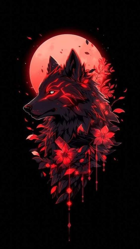 Wolf Art Fantasy, Wallpapers Beautiful, Fantasy Wolf, Werewolf Art, Wolf Wallpaper, Red Wolf, Sky Moon, Wolf Pictures, Wallpaper For Iphone