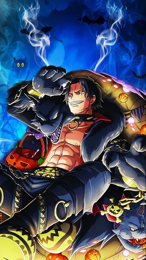 One Piece Wallpaper | Portgas D. Ace | Fire Fist Ace | Halloween | Treasure Cruise Halloween Ace One Piece, One Piece Ace Wallpaper, One Piece Wallpaper, One Piece Cartoon, Portgas D Ace, One Piece Wallpaper Iphone, Anime Halloween, One Piece Ace, Crazy Funny Pictures