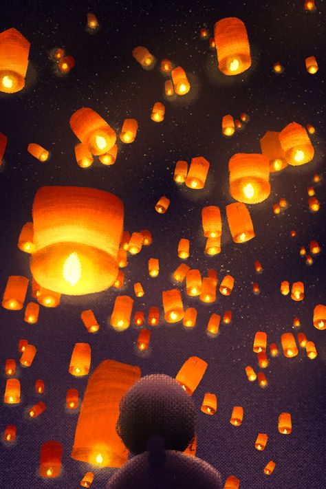 Floating lantern sky lantern festival Lantern Festival Artwork, Floating Lanterns Painting, Festival Art Drawing, Lantern Festival Painting, Lantern Digital Art, Lantern Festival Drawing, Lantern Festival Illustration, Lanterns Painting, Tangled Floating Lanterns