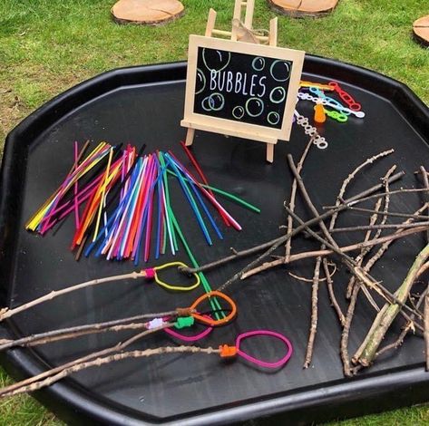 Outdoors Eyfs, Eyfs Outdoor Area, Wand Making, Reception Classroom, Snail And The Whale, Forest School Activities, Eyfs Classroom, Bubble Wand, Eyfs Activities