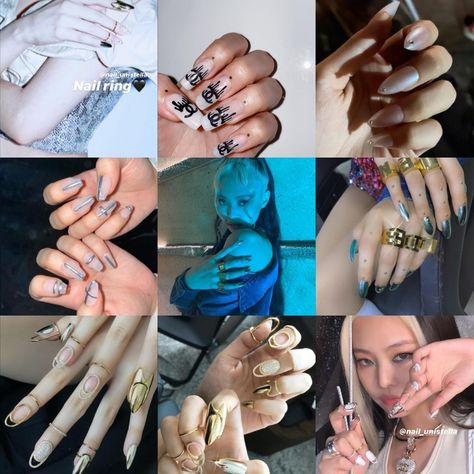 Blackpink Jennie Nails, Jennie Blackpink Nails, Jennie Kim Nails, Blackpink Nails Designs, Itzy Nails, Jennie Nails, Blackpink Nails, Nail Unistella, Idol Nails