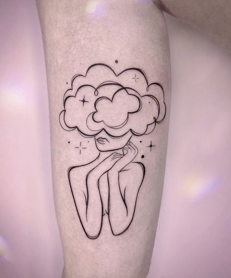 Female Small Tattoos, Small Tattoos Ideas, Virgo Tattoo, Trending Tattoo, Cloud Tattoo, Silhouette Tattoos, Woman Tattoo, Dope Tattoos For Women, Most Popular Tattoos