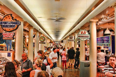 Quincy Market Boston, Barrel Vault, Boston Aesthetic, Rhode Island Travel, Quincy Market, Massachusetts Travel, Downtown Boston, Visiting Boston, Boston Usa