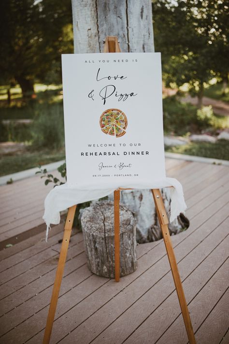 Engagement Welcome Sign, Rehearsal Dinner Themes, Rehearsal Dinner Welcome Sign, Rehearsal Dinner Planning, Photo Png, Pizza And Beer, Welcome Sign Template, Dinner Themes, Wedding Rehearsal Dinner