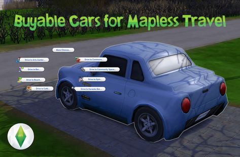 Mod The Sims - Buyable Cars for Mapless Travel Sims 4 Transportation Cc, Sims 4 Travel Mod, Sims 4 Car Mod, Mods Sims 4, Maxis Match Cc, 4 Poses, Sims 4 Body Mods, Sims 4 Expansions, Play Sims