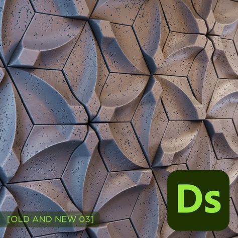 Hexagon Structure, Geometric Tile Pattern, Concrete Wall Panels, Accent Wall Designs, 3d Wall Tiles, Geometric 3d, Construction Diy, Wall Texture Design, Substance Designer