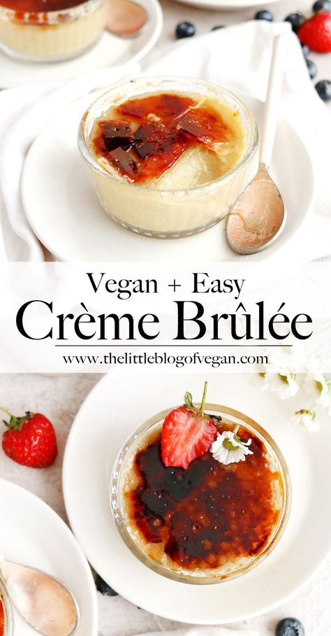 Vegan Creme Brulee, Creamy Dessert Recipes, Healthy Vegan Dessert, Best Vegan Desserts, Vanilla Pod, Creme Brulee Recipe, Brulee Recipe, Vegan Baking Recipes, Easy Vegan Dessert