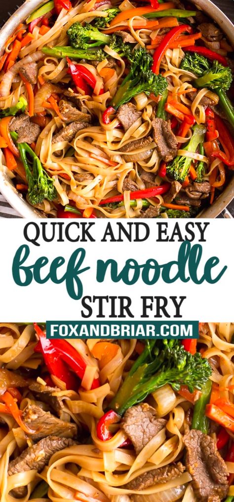 Beef Stir Fry With Rice Noodles, Gluten Free Beef Stir Fry Recipes, Beef Fried Noodles Recipe, Beef Broccoli Noodle Stir Fry, Beef And Broccoli Rice Noodles, Beef Stirfry Instantpot, Beef Stir Fry Rice Noodles, Steak And Noodle Stir Fry, Instapot Stirfry Beef