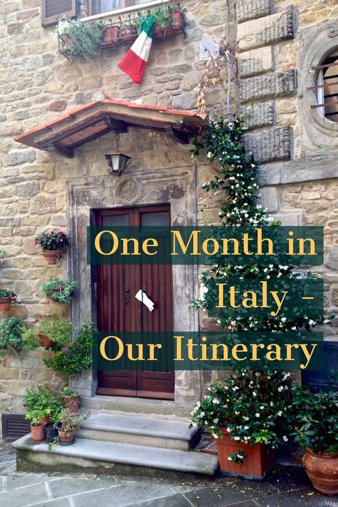 Our itinerary for how we spent a month in Italy, including time in Rome, Florence, Venice, Sicily, Cinque Terre, Cortona, Assisi and The Palio in Siena. A Month In Italy, Italy Vacation Itinerary, Traveling Italy, Vacation Prep, Rome Vacation, Assisi Italy, Italy Tourism, Italy 2023, Travel Smart