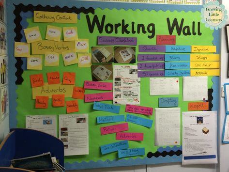 Working Walls with Guest Blogger Pixie Anne ~ Love this idea for making students' learning real! Classroom Displays Ks2, Literacy Working Wall, Working Wall Display, English Classroom Displays, Primary Classroom Displays, Year 4 Classroom, Classroom Wall Displays, Maths Working Wall, Ks2 Classroom