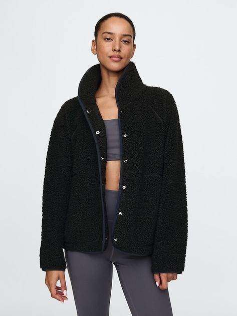 Saw this on Gap: Raglan Jacket, Winter Outfit Inspiration, Gap Fit, Women's Activewear, Sherpa Jacket, Womens Activewear, Fall Winter Outfits, Mix Match, Snap Button