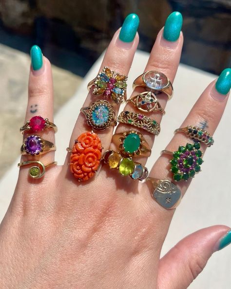 ✨ Add Some Colour to Your Style ✨ ⠀⠀⠀⠀⠀⠀⠀⠀⠀ Check out our vintage 9ct gold rings with beautiful, colorful gems! 🌈💍 These rings are perfect for adding a pop of color and a touch of history to your look 💎 ⠀⠀⠀⠀⠀⠀⠀⠀⠀ Shop these and hundreds of other vintage treasures on our website. Find your new favourite piece today! 💫 ⠀⠀⠀⠀⠀⠀⠀⠀⠀ #SorrellJewels #GoldRings #VIntageRings #VintageJewellery #AntiqueRings #GoldJewellery #AntiqueJewellery #PrelovedJewellery #ShopSmall #SmallBusiness Silver Vintage Rings, Colourful Rings, Gem Rings, Gold Stacking Rings, Rings Pearl, Rings Antique, Rings Ideas, Vintage Gold Rings, Pearl Rings