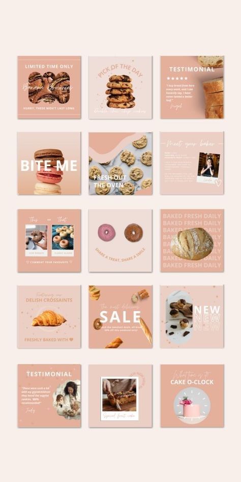 Baking Soon Instagram Post, Donut Instagram Post, Food Business Instagram Feed Layout, Cafe Ig Feed, Bakery Marketing Ideas Social Media, Cookie Business Instagram Feed, Cookie Social Media Post, Pink Social Media Aesthetic, Cookie Instagram Post