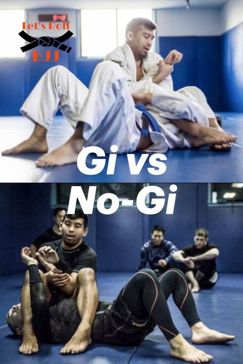 What's the difference between gi and no-gi Jiu Jitsu? We go over the key diferences between the two in great detail. Check it out! No Gi Jiu Jitsu, Brazilian Jiu Jitsu Techniques, Bjj No Gi, Gracie Jui Jitsu, Brazilian Jiu-jitsu, Jiu Jitsu Gi, Bjj Gi, Lets Roll, Compression Shirt