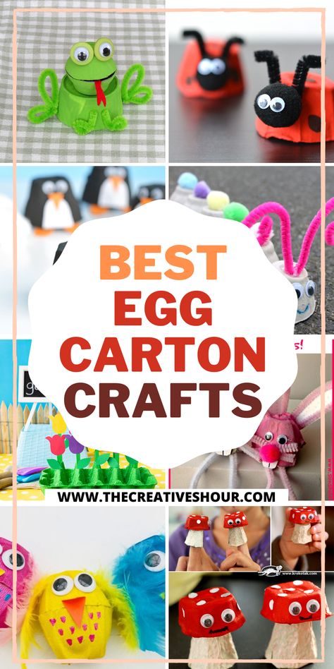 Egg Carton Crafts For Kids, Egg Carton Art, Egg Cartons, Egg Carton Crafts, Preschool Arts And Crafts, Crafty Kids, Egg Carton, Childrens Crafts, Easy Crafts For Kids