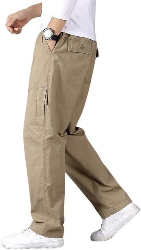 Cekaso Men's Cargo Pants Work Drawstring Cotton Casual Pant Hiking Relaxed Fit Straight Trousers with 6 Pockets. $29.99 Celana Kargo, Men's Cargo Pants, Cotton Casual Pants, Casual Pant, Fashion Sewing Tutorials, Straight Trousers, Fashion Joggers, Cargo Pants Men, Work Pants