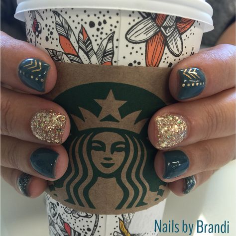 My perfect Fall nails with my perfect Fall coffee.  myjbloom.com/Sharoldegroot Manicure Gel, Her Nails, Shellac Nails, Fall Nail Art, Get Nails, Fall Nail Colors, Fall Nail, Fall Nail Designs, Cute Nail Designs