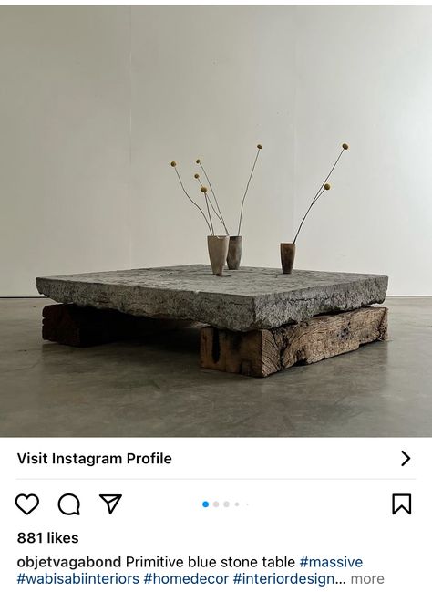 Concrete And Wood Furniture, Axel Vervoordt Interiors Wabi Sabi, Wabi Sabi Table, Wabi Sabi Furniture, Meja Sofa, Wabi Sabi Coffee Table, Concrete Countertops Kitchen Diy, White Concrete Countertops, Concrete Countertops White