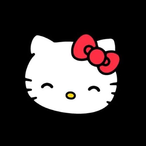 Hello Kitty Pfp Black Background, Aesthetic Sanrio, Hello Kitty Face, Kitty Pfp, Hello Kitty Black, Y2k Hello Kitty, My Melody Wallpaper, Hello Kitty Images, Kitty Pictures