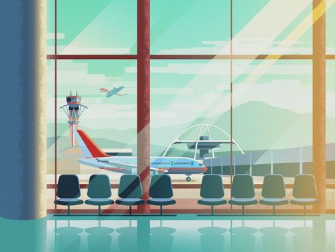 Work in progress. I'm working on an animated piece and this will be the background for the characters. Anime Airport, Airport Illustration, Episode Interactive Backgrounds, Episode Backgrounds, Airport Terminal, 8bit Art, Airports Terminal, Scenery Background, Anime Backgrounds Wallpapers