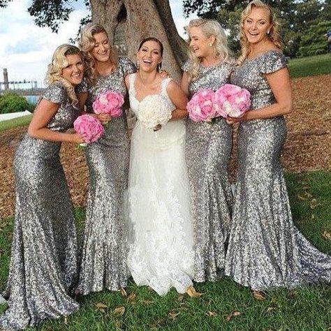 Sparkly Popular Cheap Short Sleeve Bling Silver Sequin Sexy Mermaid Long Bridesmaid dresses, WG46 Mermaid Long Bridesmaid Dresses, Mermaid Bridesmaid, Sequin Bridesmaid, Sequin Bridesmaid Dresses, Dresses Bridesmaid, Long Bridesmaid Dresses, Silver Sequin, Dresses Short, Famous Brands