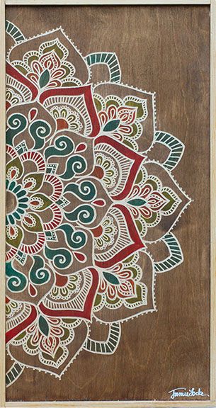 Alpona Design On Wall, Wall Mandala Painting, Mandala Wall Painting, Giant Gingerbread Man, Alpana Designs, Mandala On Wood, Rangoli Designs With Colours, Alpona Design, Rangoli Border Designs