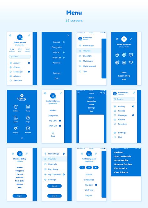 Menu. Liberty Wireframe Kit a simple tool for drawing your mobile apps. You can drawing mobile apps at top speed by dragging and dropping custom elements. Liberty Wireframe Kit includes 125 screens and wide range of elements to work. All elements are fully customizable and easy editable, designed for Photoshop & Sketch. Drop Down Menu Ui, Mobile Wireframe, Can Drawing, Elements Symbols, Desain Ux, Ui Design Mobile, Ui Ux 디자인, Site Model, App Design Layout