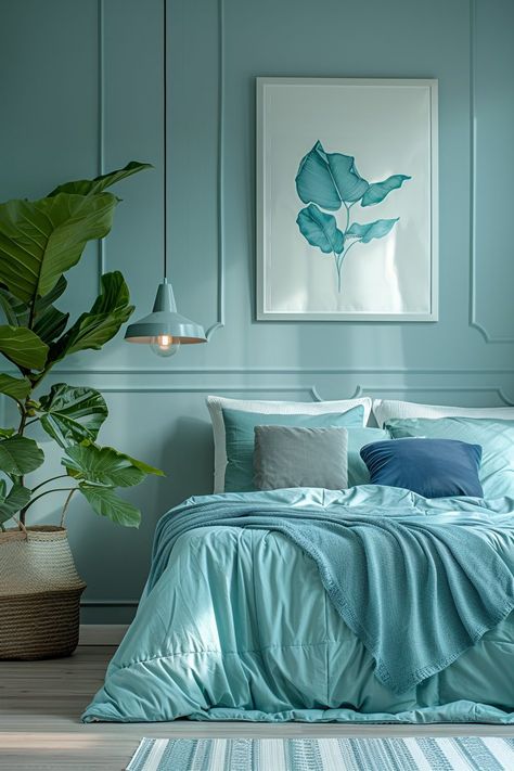 29 Minimal Blue Bedroom Ideas 25 House Bedroom Aesthetic, Lake House Decorating, Aesthetic Lake House, Uncluttered Bedroom, Lake House Aesthetic, Lake House Ideas, Blue And Cream Bedroom, Vibrant Bedroom, Beach Dates