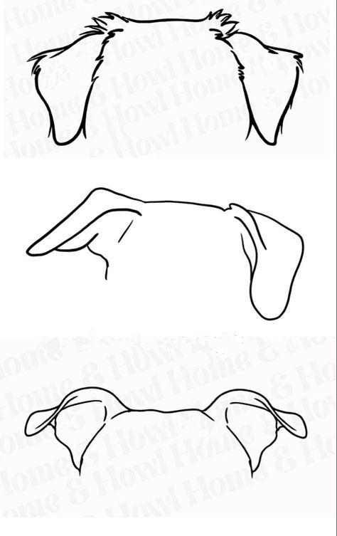 Dogs Outline Tattoo, Dog Tattoo Ideas Pitbulls, Dog Silhouette Tattoo Line Drawings, Puppy Ears Tattoo, Dog Head Silhouette Tattoo, Simple Dog Tattoo Ideas, Pitbull Ear Outline, Line Drawing Dog Tattoo, Dog Ear Line Tattoo