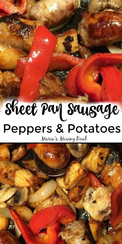 Sausage Potatoes And Peppers, Peppers And Potatoes, Sheet Pan Sausage, Pan Sausage, Sausage Peppers And Onions, Sausage Recipes For Dinner, Smoked Sausage Recipes, Sausage Dinner, Sausage Peppers