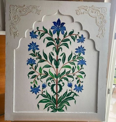 Jarokha Design Painting, Zarokha Paintings, Jharoka Painting, Pichwai Paintings Motifs, Jharokha Painting, Rajasthani Art, Mughal Art Paintings, Mughal Paintings, Pichwai Paintings