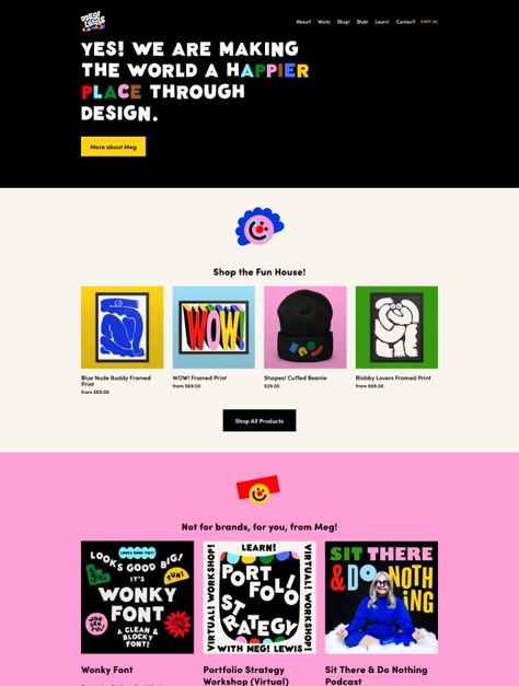 Edm Marketing Design, Pop Art Web Design, Pop Art Website, Neo Brutalism Web Design, Neo Brutalism, Memphis Design Pattern, Food Logo Design Inspiration, Best Landing Page Design, Custom Sneakers Diy