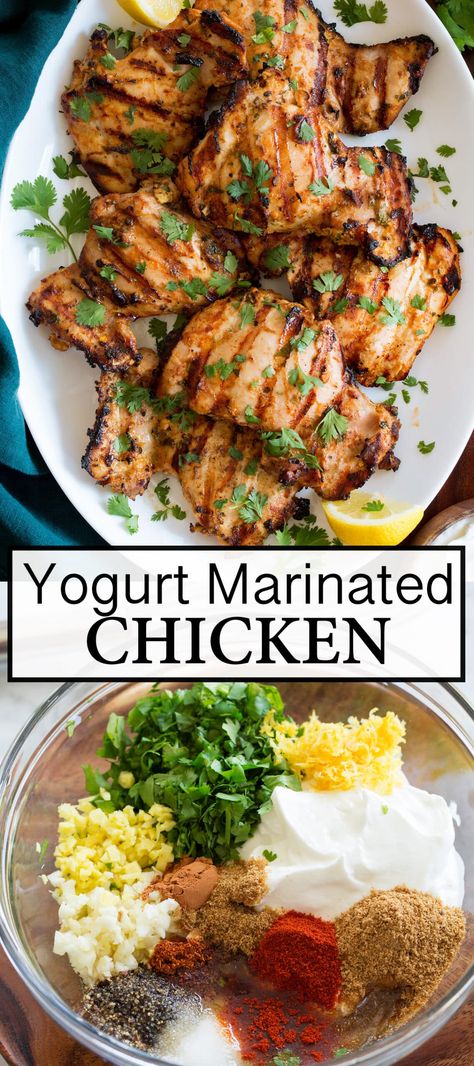 Yogurt Marinated Chicken, Greek Yogurt Chicken, Yogurt Chicken, Easy Mediterranean Diet Recipes, Greek Yogurt Recipes, Recetas Keto, Cooking Classy, Yogurt Recipes, Mediterranean Diet Recipes