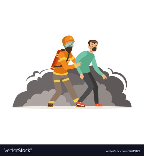 Rescue Illustration, Fireman Illustration, Firefighter, Cartoon Characters, High Res, Png Images, Adobe Illustrator, A Man, White Background