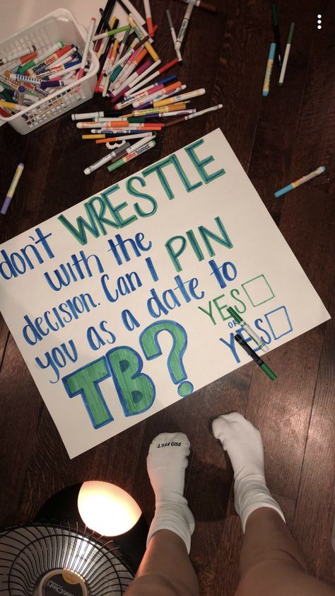 Turnabout promposal wrestling Homecoming Proposal Ideas Wrestling, Hoco Wrestling Proposals, Winter Formal Proposal Wrestling, Sadie’s Proposal Ideas Wrestling, Promposal Ideas For Him Wrestling, Wrestling Sadies Proposal, Twilight Promposal Ideas, Wrestling Homecoming Proposals, Wrestling Dance Proposals