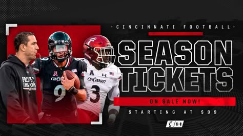 Football Roster, Coach Of The Year, Football Ticket, Sports Design Inspiration, Oregon Ducks Football, Ticket Design, University Of Cincinnati, Ohio State Football, Season Ticket