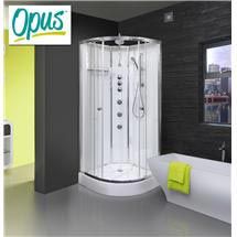 AquaLusso - Opus 02 - 900mm x 900mm Shower Cabin - Polar White Medium Image Steam Shower Enclosure, Freestanding Bath With Shower, Steam Shower Cabin, Shower Pods, Shower Diverter Valve, Modern Basin, Bathroom Planner, Shower Diverter, Quadrant Shower