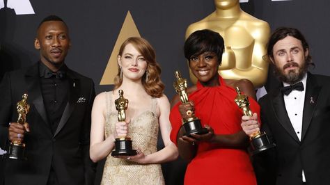 Winners at The Oscars 2017 Acting Awards, Oscars Gown, Adam Devine, Oscars 2017, Damien Chazelle, Matthew Lewis, Casey Affleck, Mahershala Ali, Warren Beatty