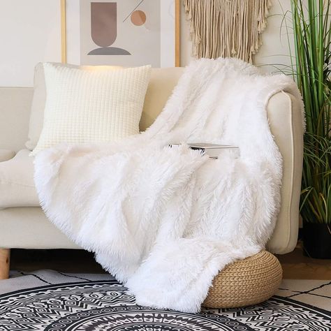 White Throw Blanket, Fuzzy Blanket, Faux Fur Throw Blanket, Faux Fur Blanket, Fur Throw Blanket, Cooling Blanket, Fur Blanket, White Blanket, Fluffy Blankets