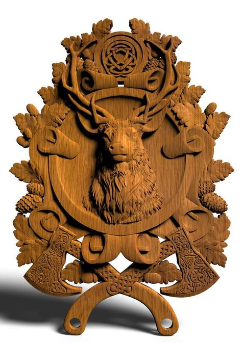 Art Sculpture En Bois, Wooden Deer, Carved Wood Wall Art, Hunting Decor, Carving Patterns, Hunting Gifts, Wood Carving Patterns, Wooden Wall Hangings, Art Carved