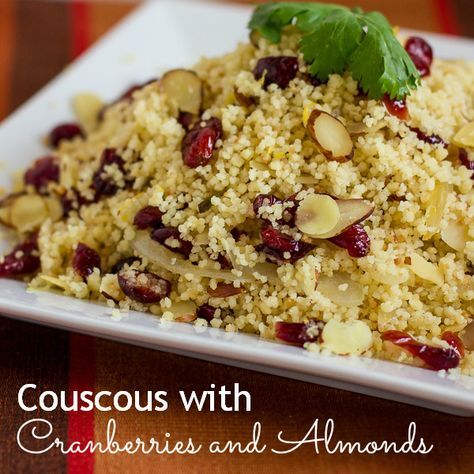 Grain Recipes, Tagine Recipes, Couscous Salat, Cranberry Almond, Couscous Recipes, Pine Nut, Cous Cous, Couscous Salad, Sliced Almonds