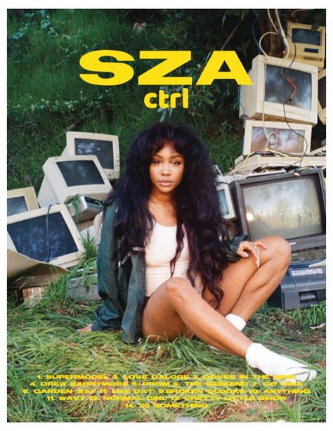 Sza Poster, Tracklist Poster, Photowall Ideas, Hip Hop Poster, Living Room Poster, Bedroom Wall Collage, Music Poster Design, Artist Wall, Movie Poster Wall