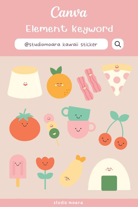 Kawaii Canva Element, Canva Tricks, Paint Clothes, Canva Keywords, Digital Ideas, Kawaii Boy, Snapchat Stickers, Kawaii Sticker, Canva Element