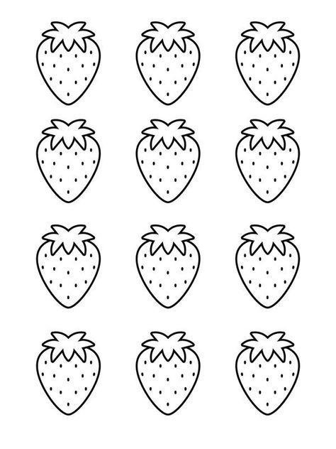 Macaron Stencil Printable, Strawberry Template Free Printable, Macaron Shapes Templates, Macaron Template Free Printable, Macaroon Template Free Printable, Strawberry Black And White, Macaroon Template, Cookie Template, Unicorn Alphabet