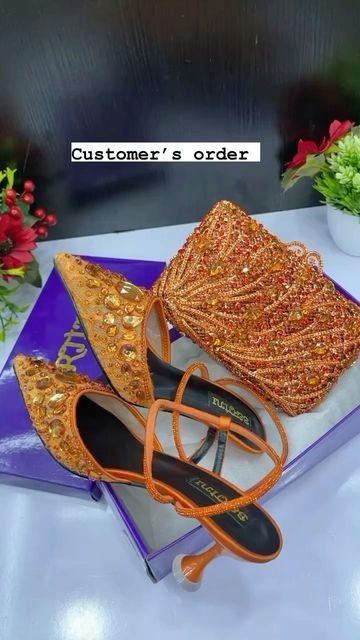 HOME FOR BRIDAL SHOES AND PURSES on Instagram: "Orange combo More colors&designs available SIZE37-43 Price : #21,000 Clutch: #29,000" Bridal Shoe, Bridal Heels, Party Shoes, Bridal Shoes, Boot Sandals, Cute Shoes, Bag Sale, Color Design, Shoes Sandals