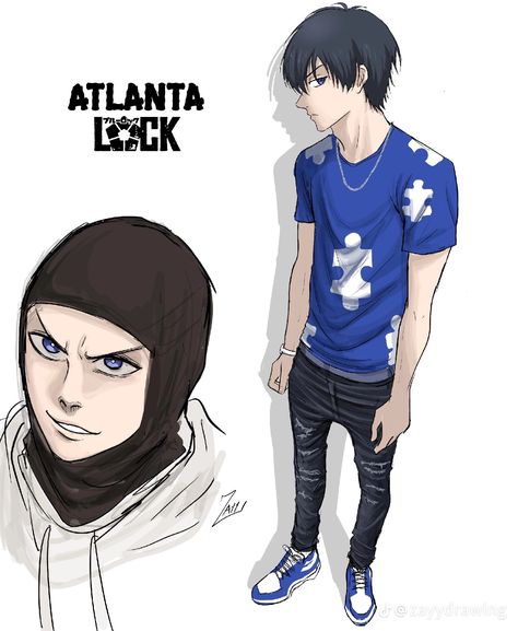 Atlanta Lock, Hood Anime, Gangsta Anime, Anime Gangster, Blue Lovk, Blue Clocks, Hero Poster, Pusheen Cat, Reaction Images