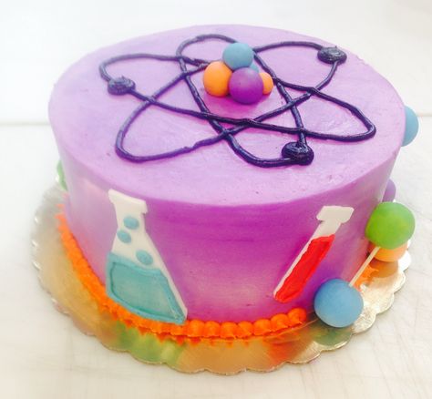 Science Birthday Party Ideas Cake, Science Birthday Cake, Science Cake, Science Birthday Party Ideas, Science Birthday, Diy Christmas Paintings, Kid Parties, Science Party, Girl Kid