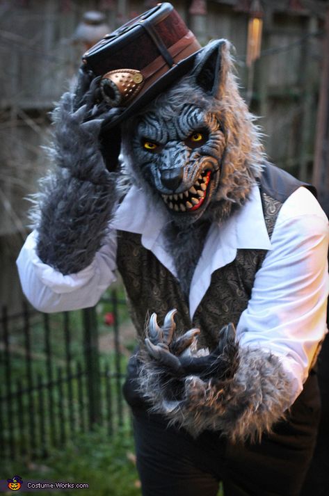 The Big Bad Wolf Costume - Halloween Costume Contest Halloween Wolf Costumes, Wolf Costume Mens, Wolf Man Costume, Wolf Costume Mens Diy, Red Riding Hood And Wolf Costume Couple, Werewolf Costume For Men, Big Bad Wolf Makeup Men, Wearwolf Costume For Men, Big Bad Wolf Diy Costume