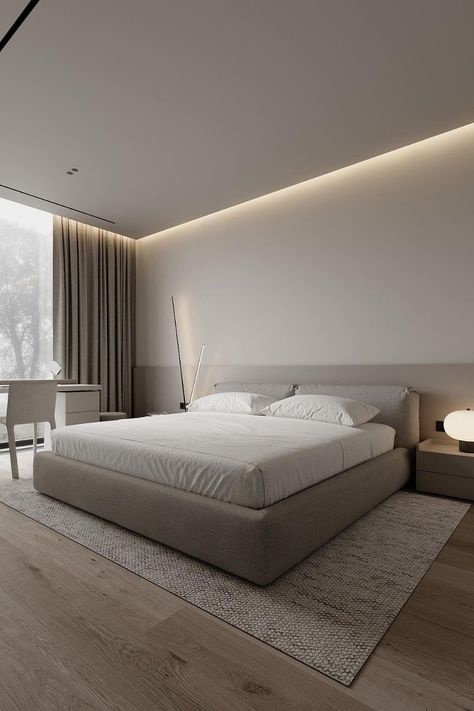 2024's best luxurious bedroom ideas are here! Discover how to create a timeless and elegant space that you'll love Minimal Bedroom Interior, Bedroom Hacks, Minimal Bedroom, Minimalist Bedroom Design, Interior Minimalista, Bay House, Minimalism Interior, Architecture Interior Design, Contemporary Bedroom